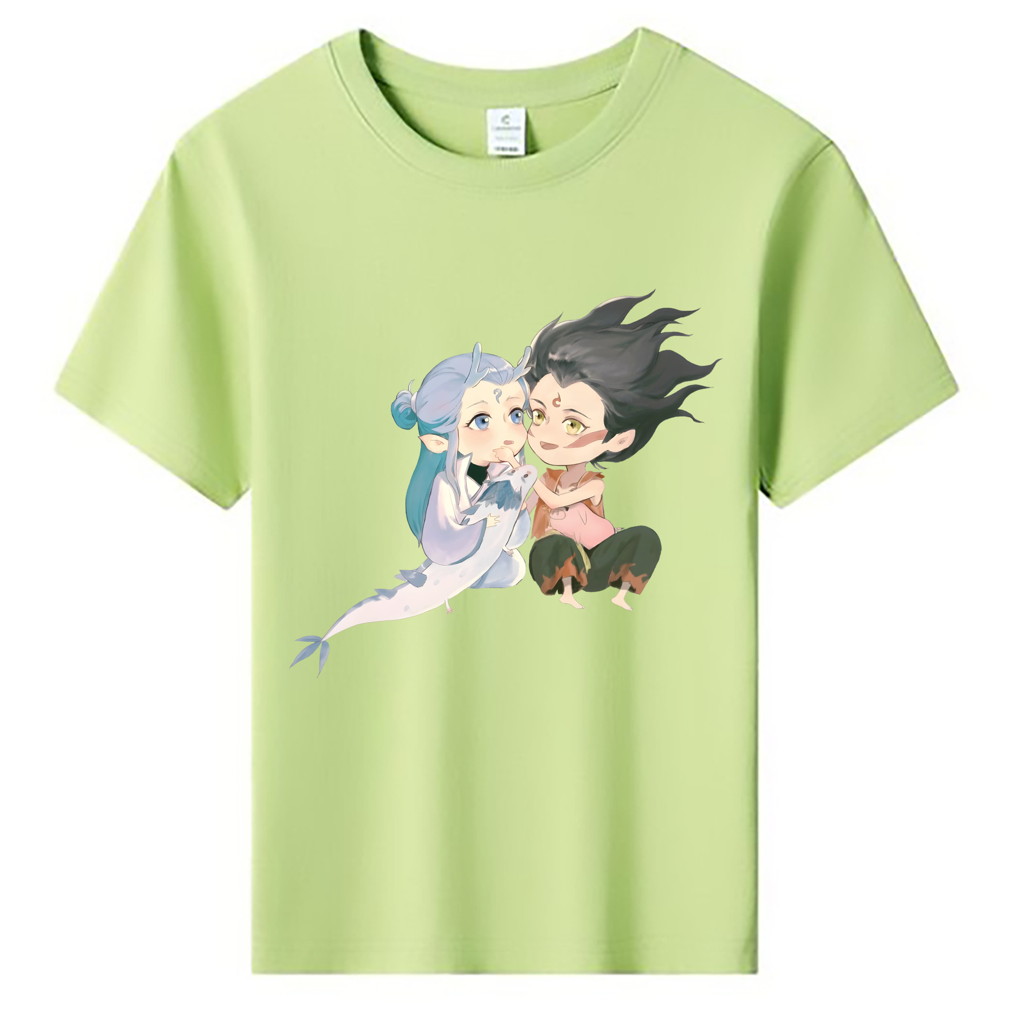 （画像用） Ne Zha 2 ナタ 魔童の大暴れ 綿100％キッズTシャツ（フロントプリント）